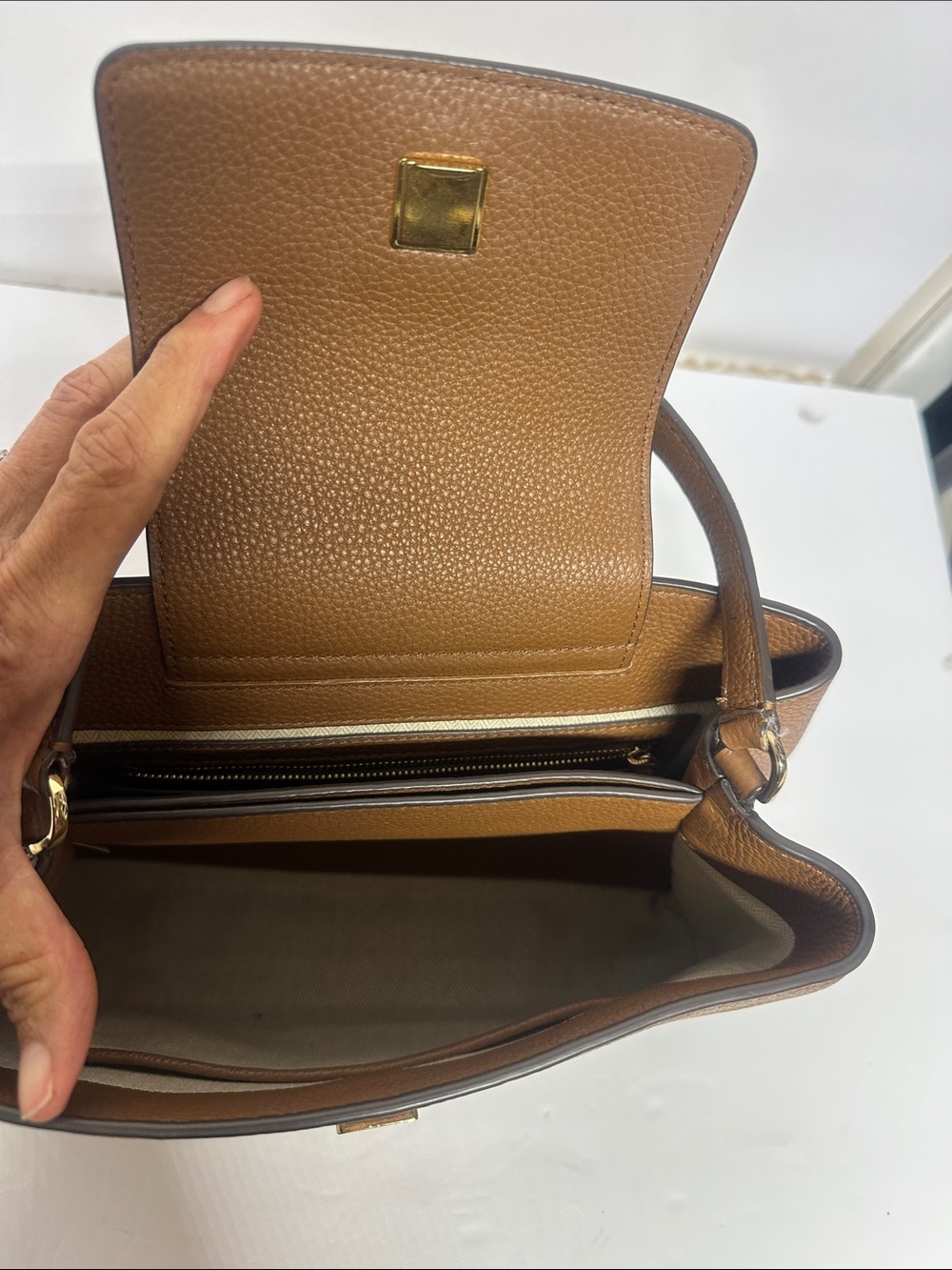 Tory Burch Britten  Leather Top-Handle Satchel-Crossbody Bag - Picture 10 of 16